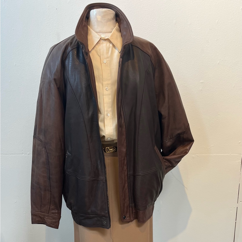 Unisex Vintage Lamb Leather Bomber